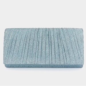 Aqua Blue Sparkly Quilted Clutch Crossbody Bag